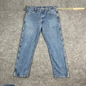 Rustler Jeans Mens Size 38x32 Blue Denim Cowboy Western Slim Fit